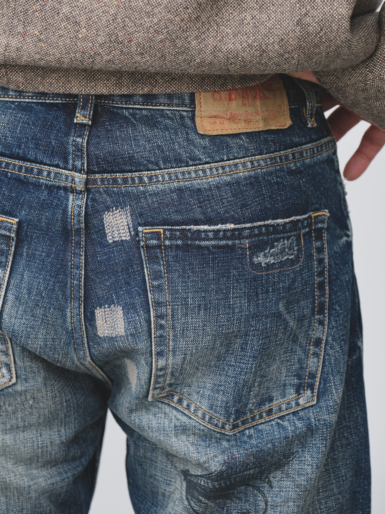NEIGBORL Distressed Washed Patch Jeans, premium urban and streetwear designers apparel on PROJECTISR.com, NEIGBORL