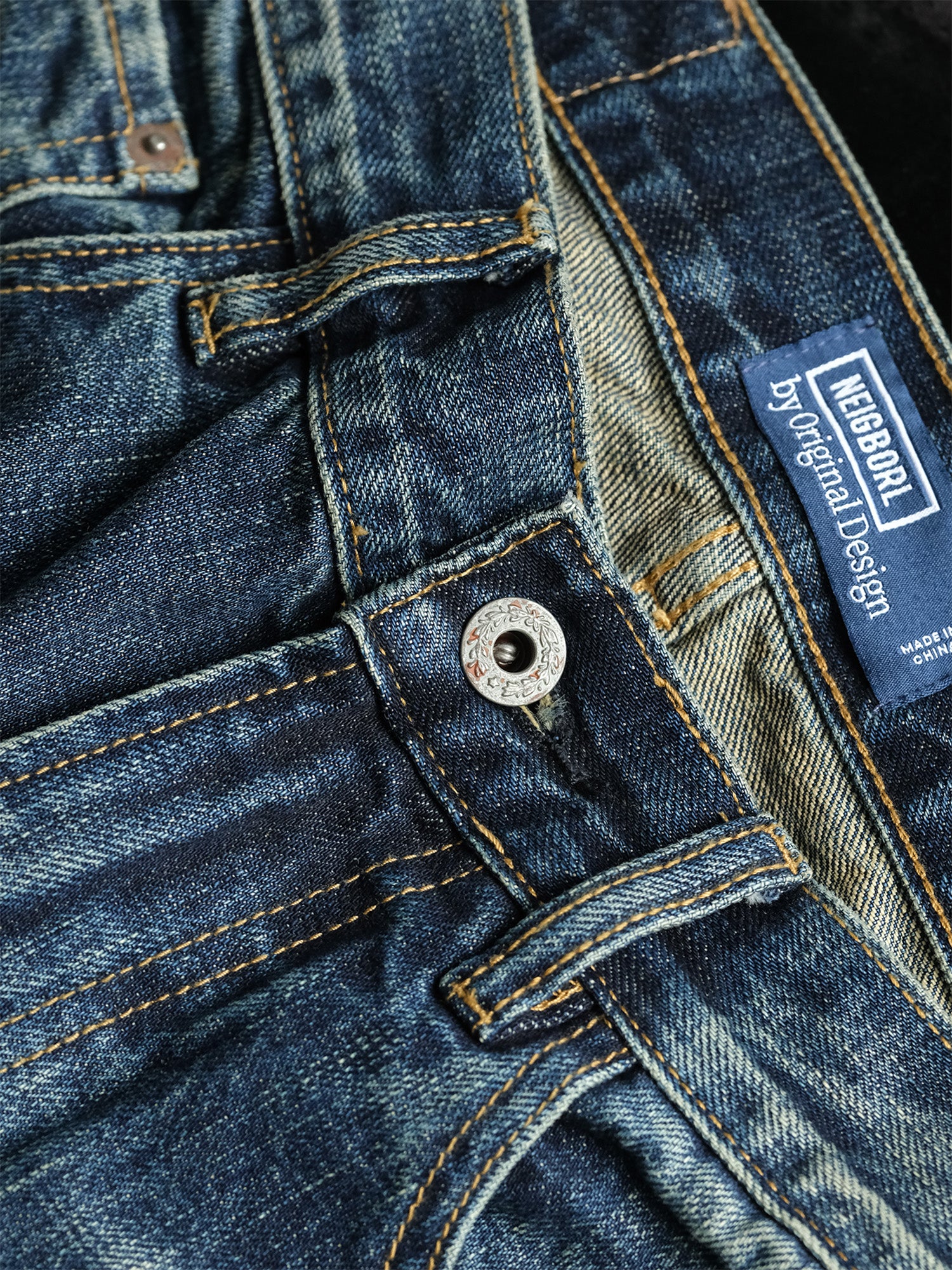 NEIGBORL Distressed Washed Patch Jeans, premium urban and streetwear designers apparel on PROJECTISR.com, NEIGBORL