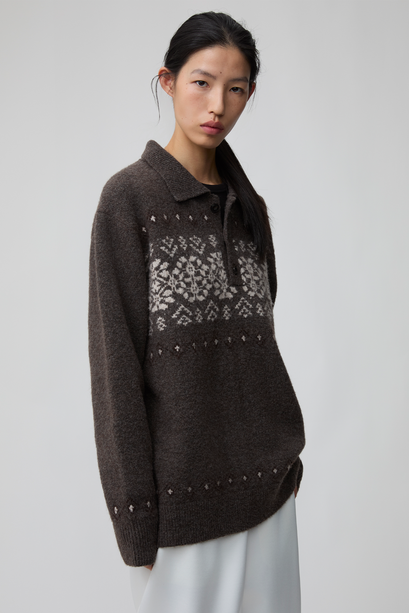 OPICLOTH Fair Isle Knit Polo Sweater, premium urban and streetwear designers apparel on PROJECTISR.com, OPICLOTH