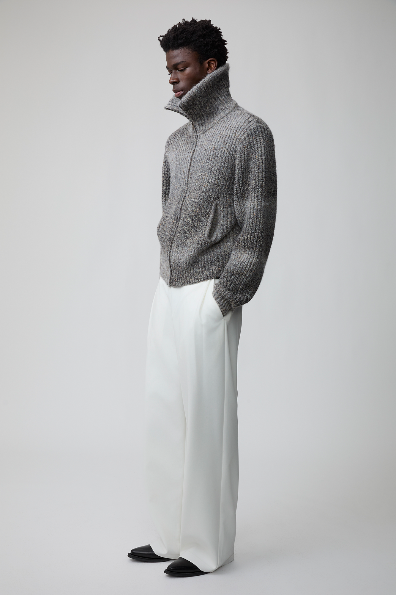 OPICLOTH Gradient Oversized Knit Zip-Up Cardigan, premium urban and streetwear designers apparel on PROJECTISR.com, OPICLOTH