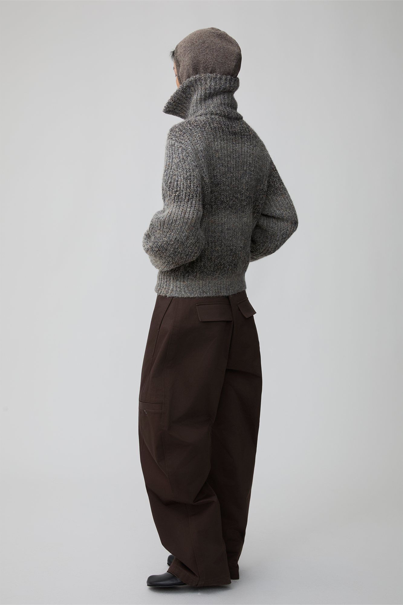 OPICLOTH Gradient Oversized Knit Zip-Up Cardigan