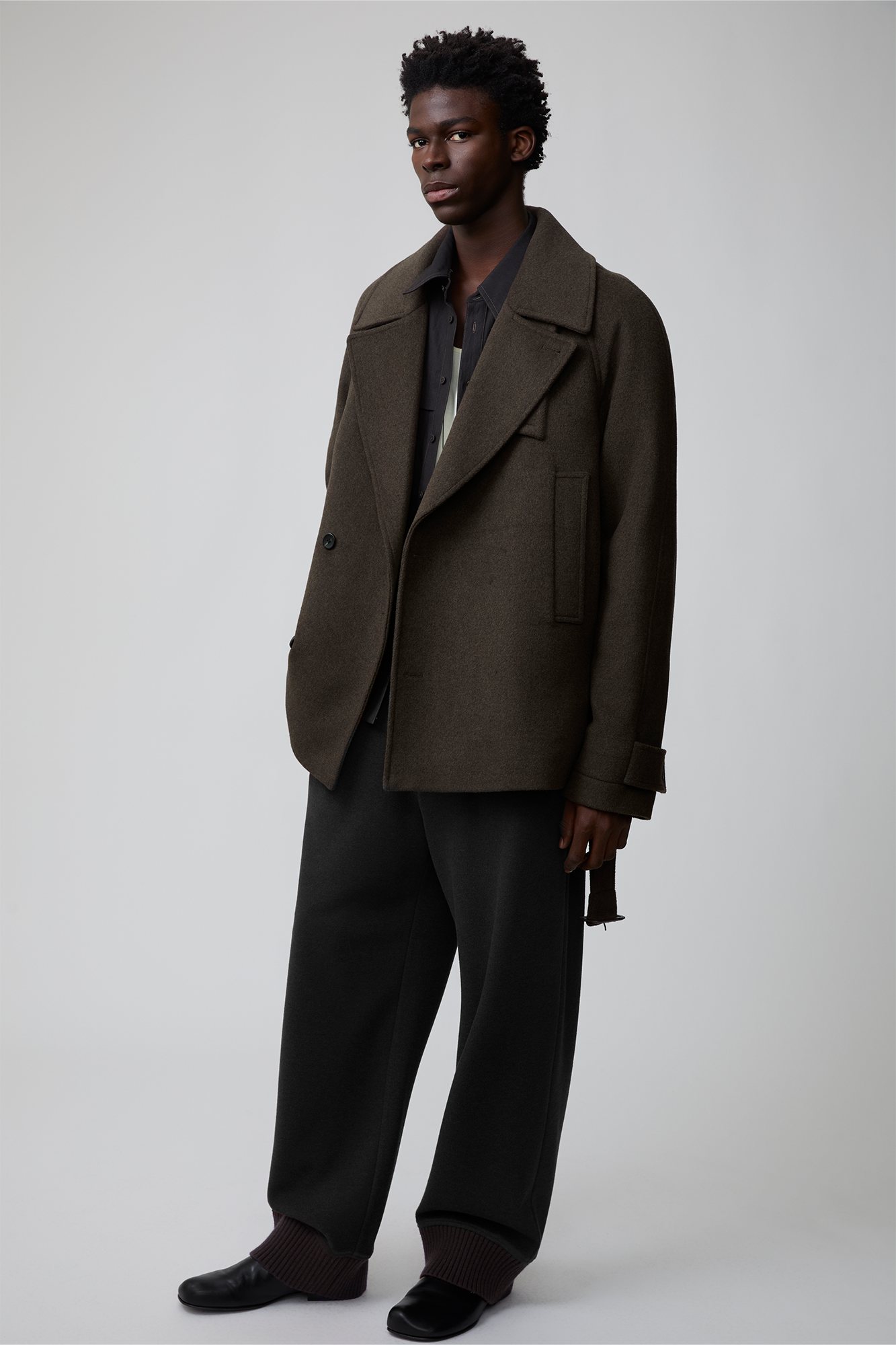 OPICLOTH Double-Breasted Belted Wool-Blend Coat, premium urban and streetwear designers apparel on PROJECTISR.com, OPICLOTH