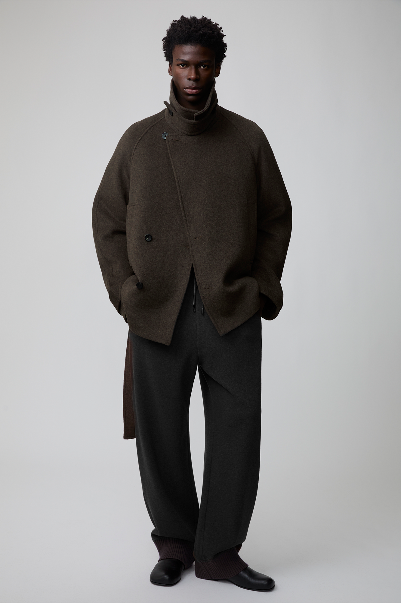 OPICLOTH Double-Breasted Belted Wool-Blend Coat, premium urban and streetwear designers apparel on PROJECTISR.com, OPICLOTH