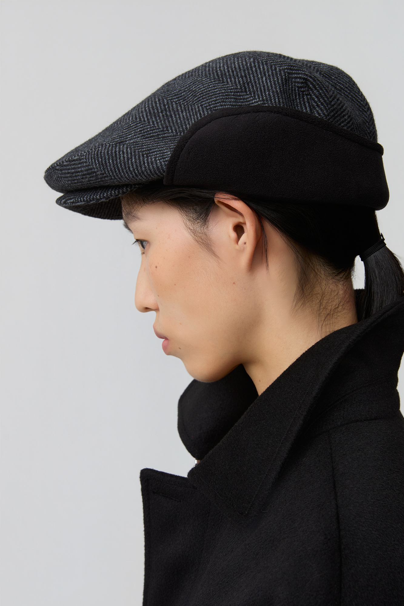 OPICLOTH Retro Houndstooth Wool-Blend Beret, premium urban and streetwear designers apparel on PROJECTISR.com, OPICLOTH