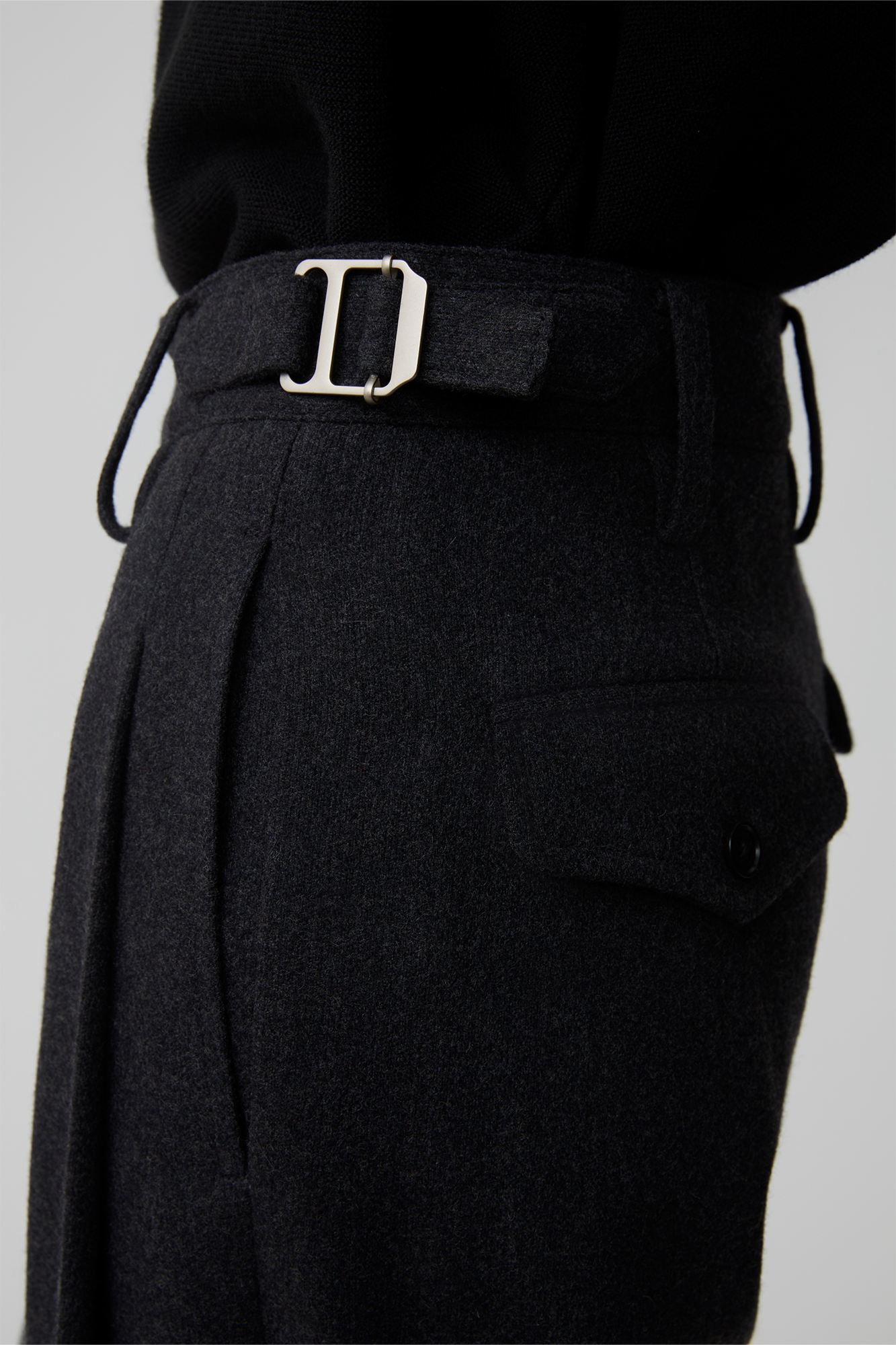 OPICLPOTH Wool-Blend Pleated Barrel Trousers, premium urban and streetwear designers apparel on PROJECTISR.com, OPICLOTH