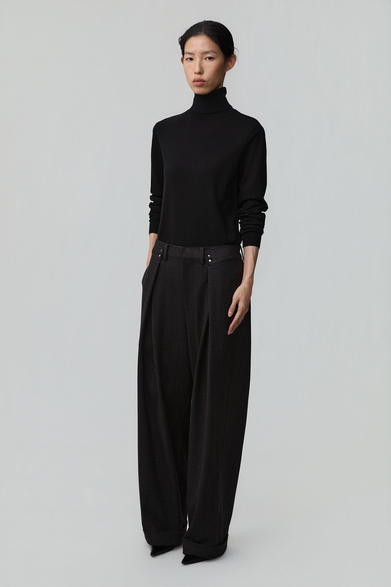 OPICLOTH Double-Pleated Mini-Check Trousers, premium urban and streetwear designers apparel on PROJECTISR.com, OPICLOTH