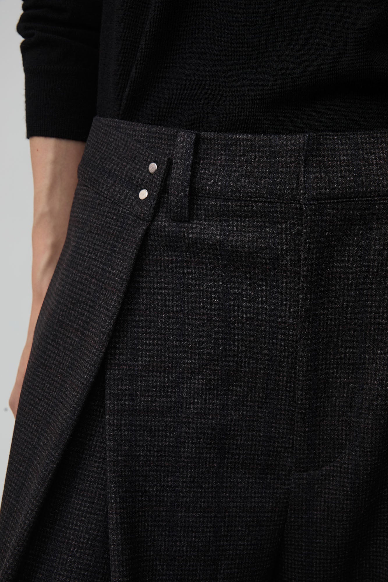 OPICLOTH Double-Pleated Mini-Check Trousers, premium urban and streetwear designers apparel on PROJECTISR.com, OPICLOTH