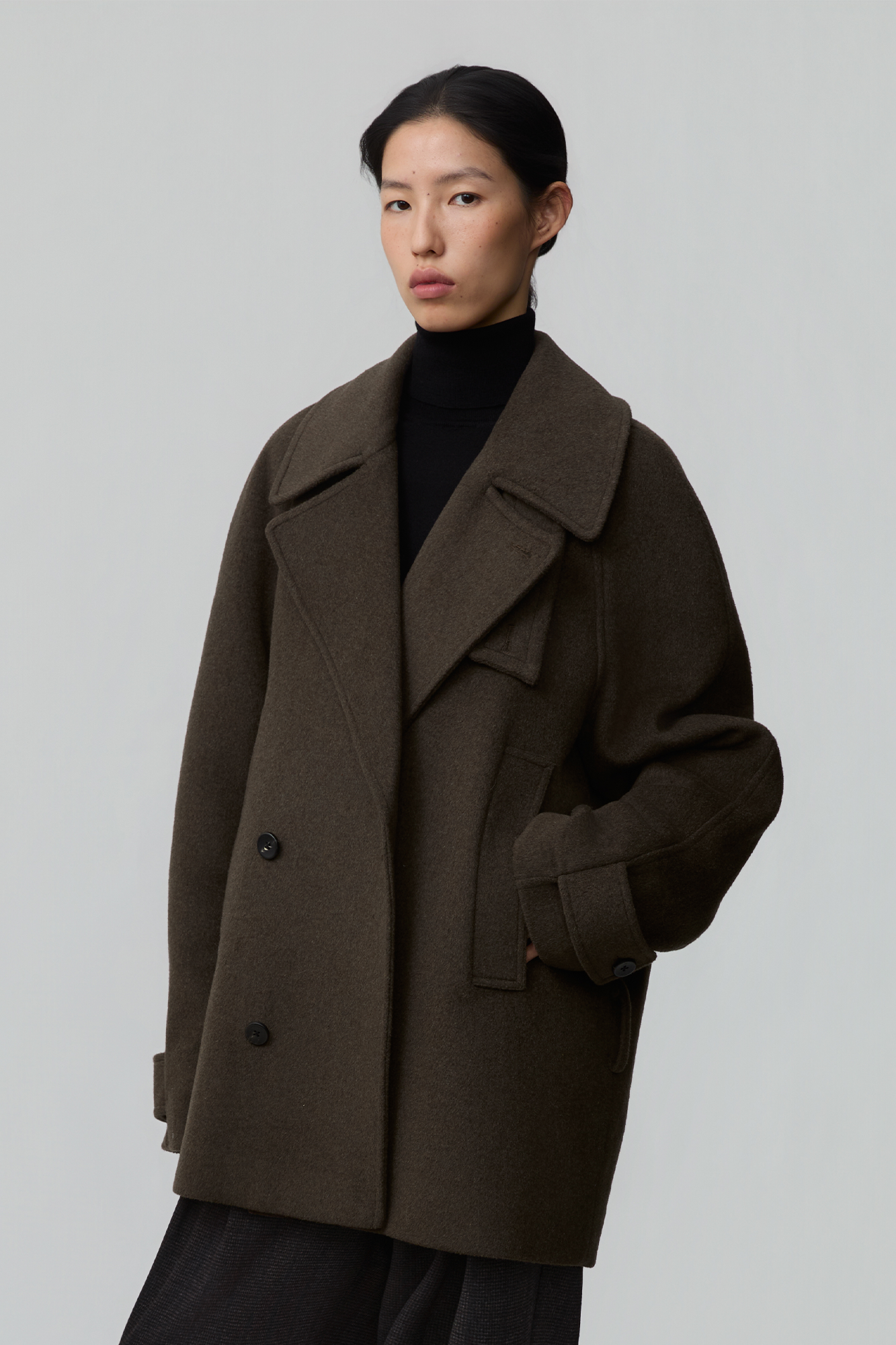 OPICLOTH Double-Breasted Belted Wool-Blend Coat, premium urban and streetwear designers apparel on PROJECTISR.com, OPICLOTH