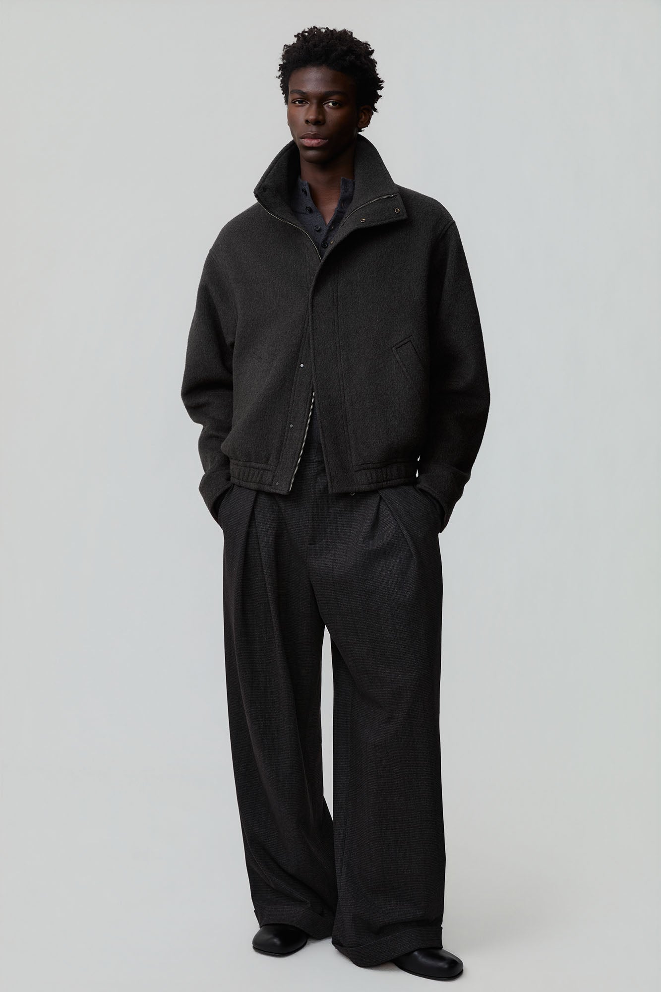 OPICLOTH Double-Pleated Mini-Check Trousers, premium urban and streetwear designers apparel on PROJECTISR.com, OPICLOTH