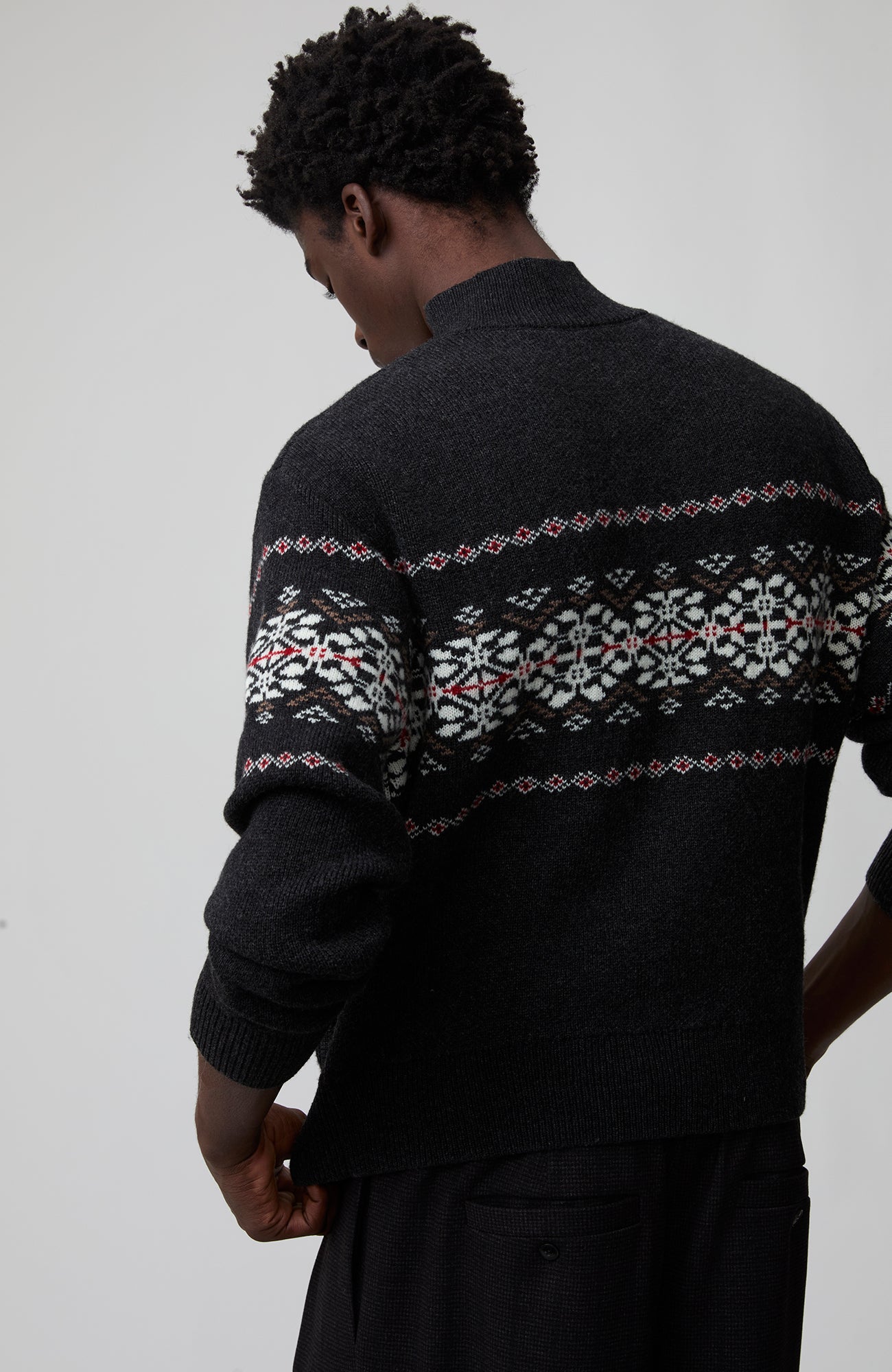 OPICLOTH Fair Isle Jacquard Knit Cardigan