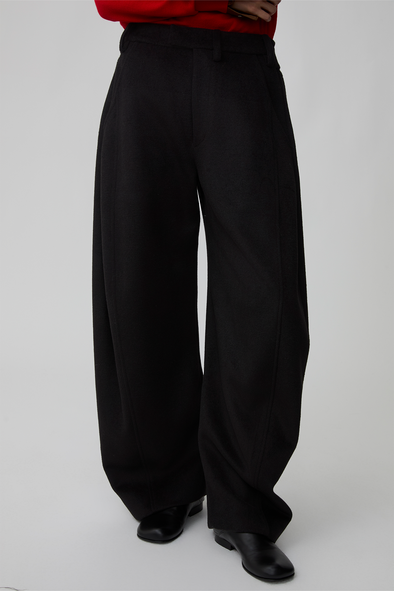 OPICLOTH Essential Wool-Blend Barrel Pants, premium urban and streetwear designers apparel on PROJECTISR.com, OPICLOTH