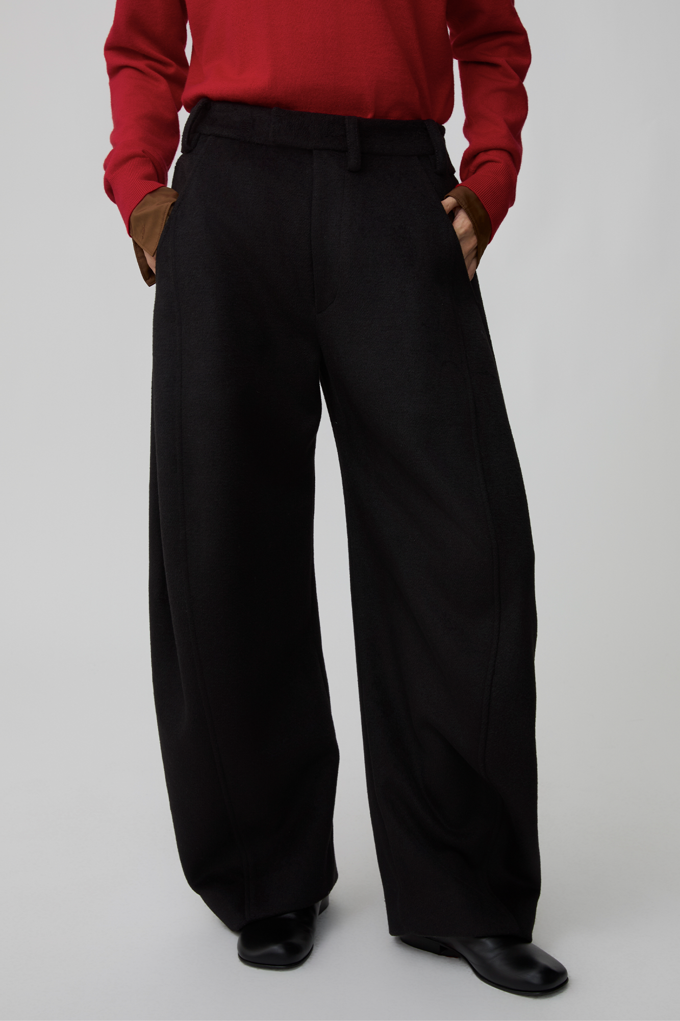 OPICLOTH Essential Wool-Blend Barrel Pants, premium urban and streetwear designers apparel on PROJECTISR.com, OPICLOTH