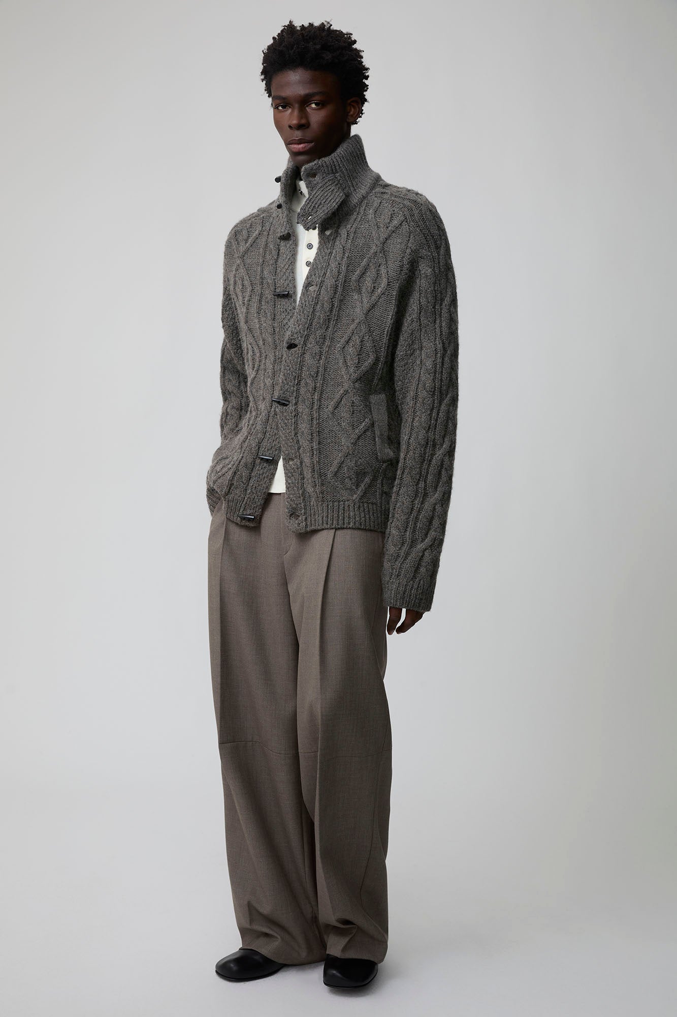 OPICLOTH Cable-Knit Wool-Blend Cardigan, premium urban and streetwear designers apparel on PROJECTISR.com, OPICLOTH