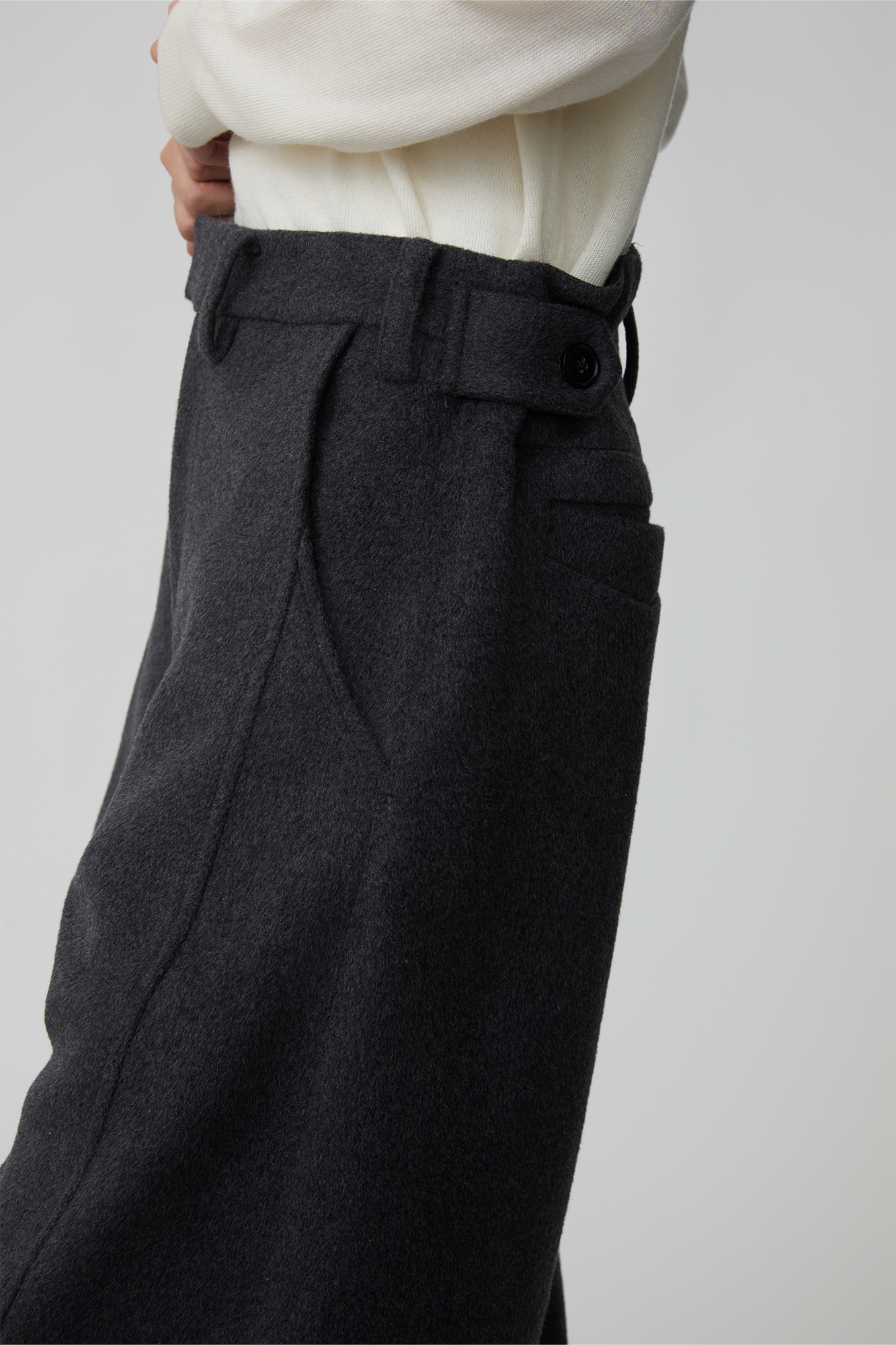 OPICLOTH Essential Wool-Blend Barrel Pants, premium urban and streetwear designers apparel on PROJECTISR.com, OPICLOTH