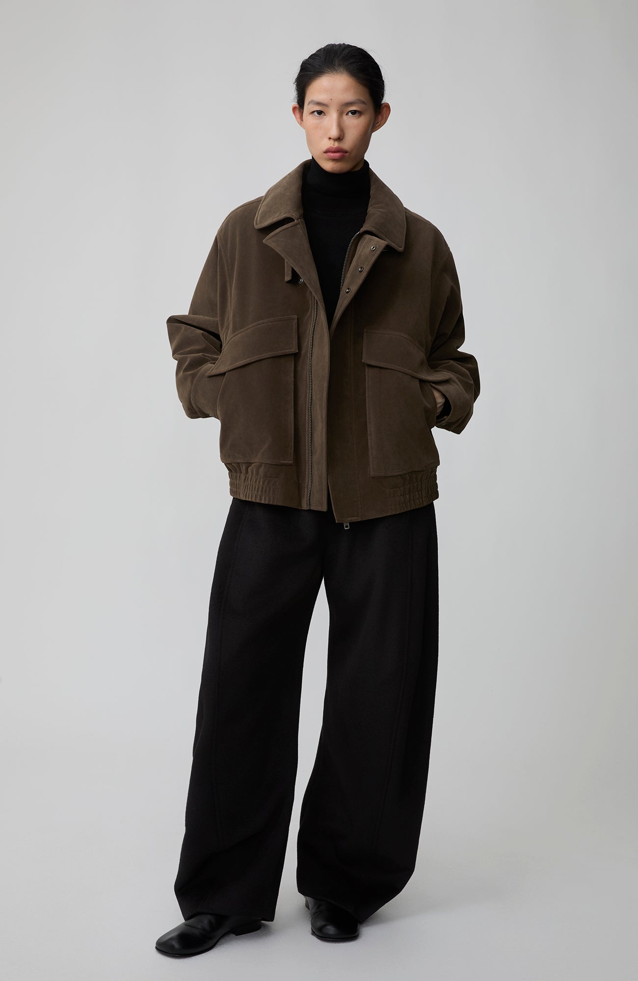 OPICLOTH Suede Dual Zip Quilted Jacket