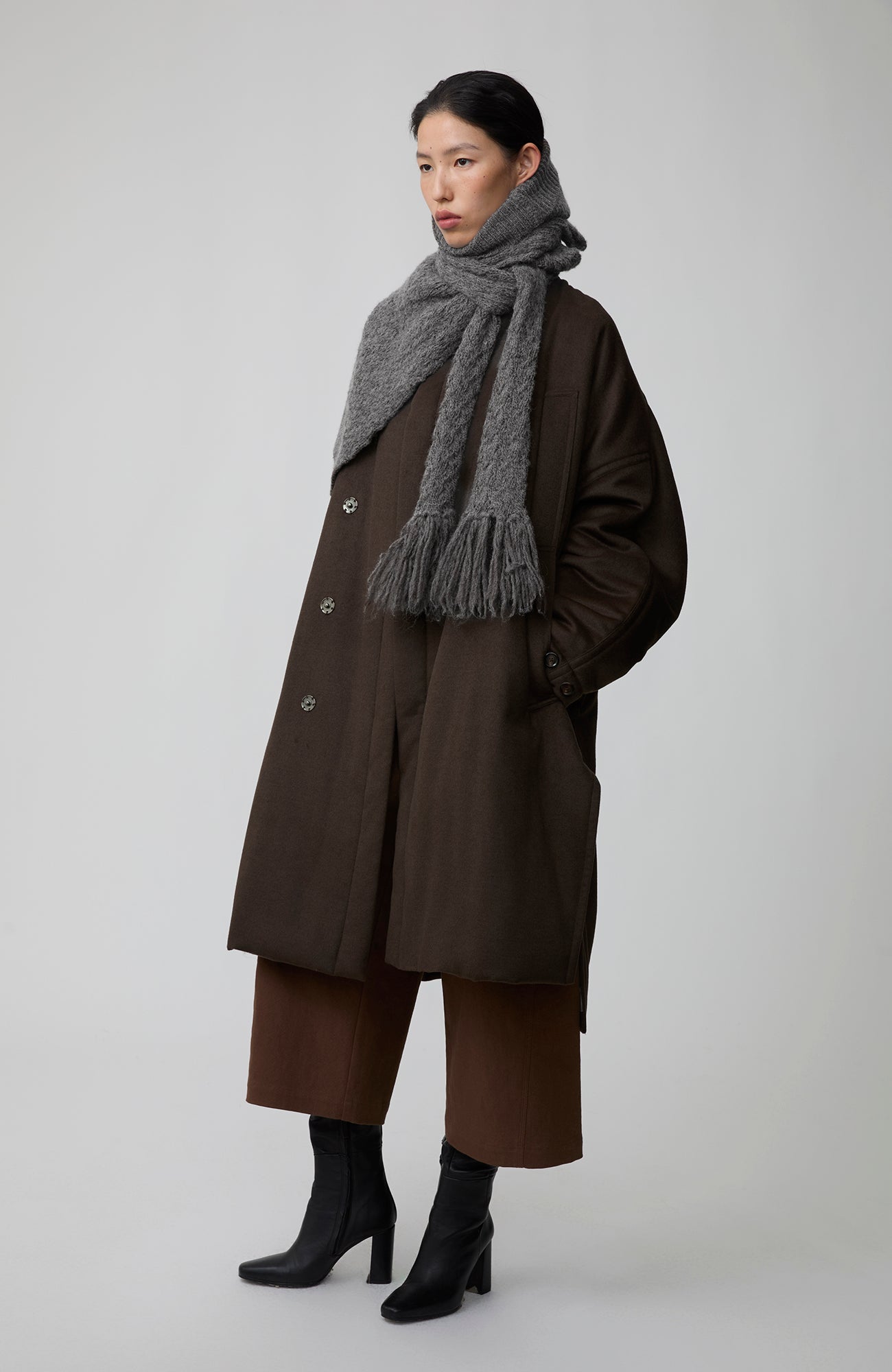 OPICLOTH Wool-Blend Fringed Shawl Scarf