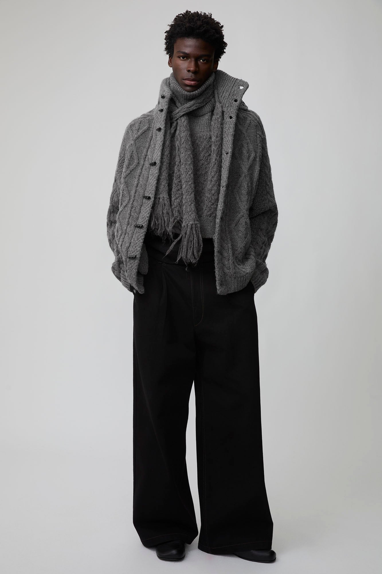 OPICLOTH Cable-Knit Wool-Blend Cardigan, premium urban and streetwear designers apparel on PROJECTISR.com, OPICLOTH