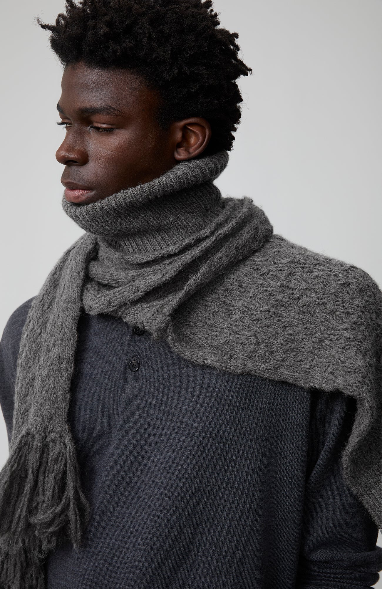 OPICLOTH Wool-Blend Fringed Shawl Scarf