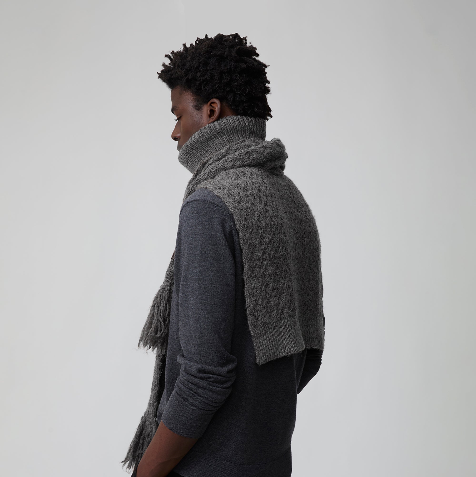 OPICLOTH Wool-Blend Fringed Shawl Scarf