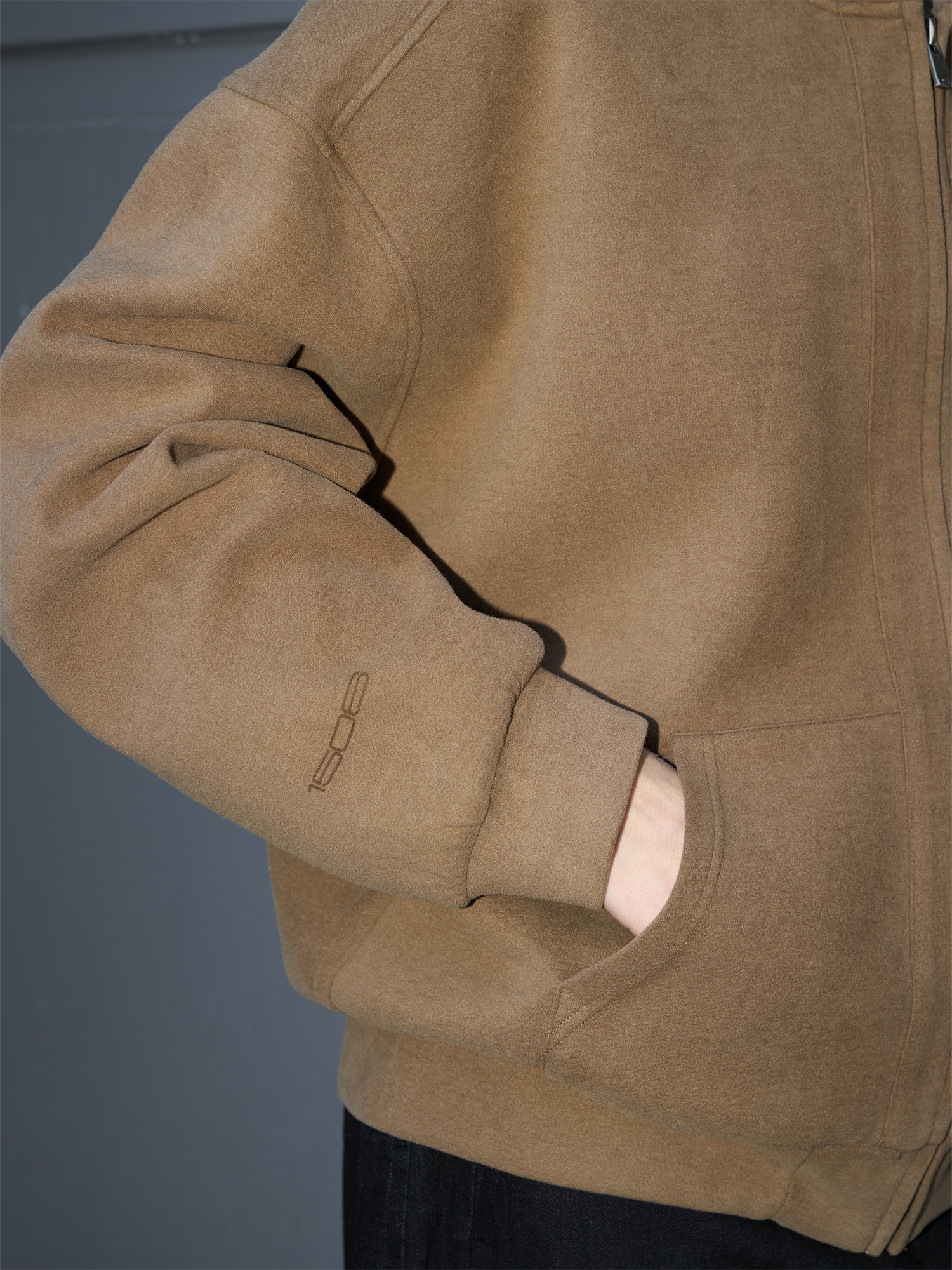 LABELROOM Washed Plush-Touch Hooded Jacket, premium urban and streetwear designers apparel on PROJECTISR.com, LABELROOM