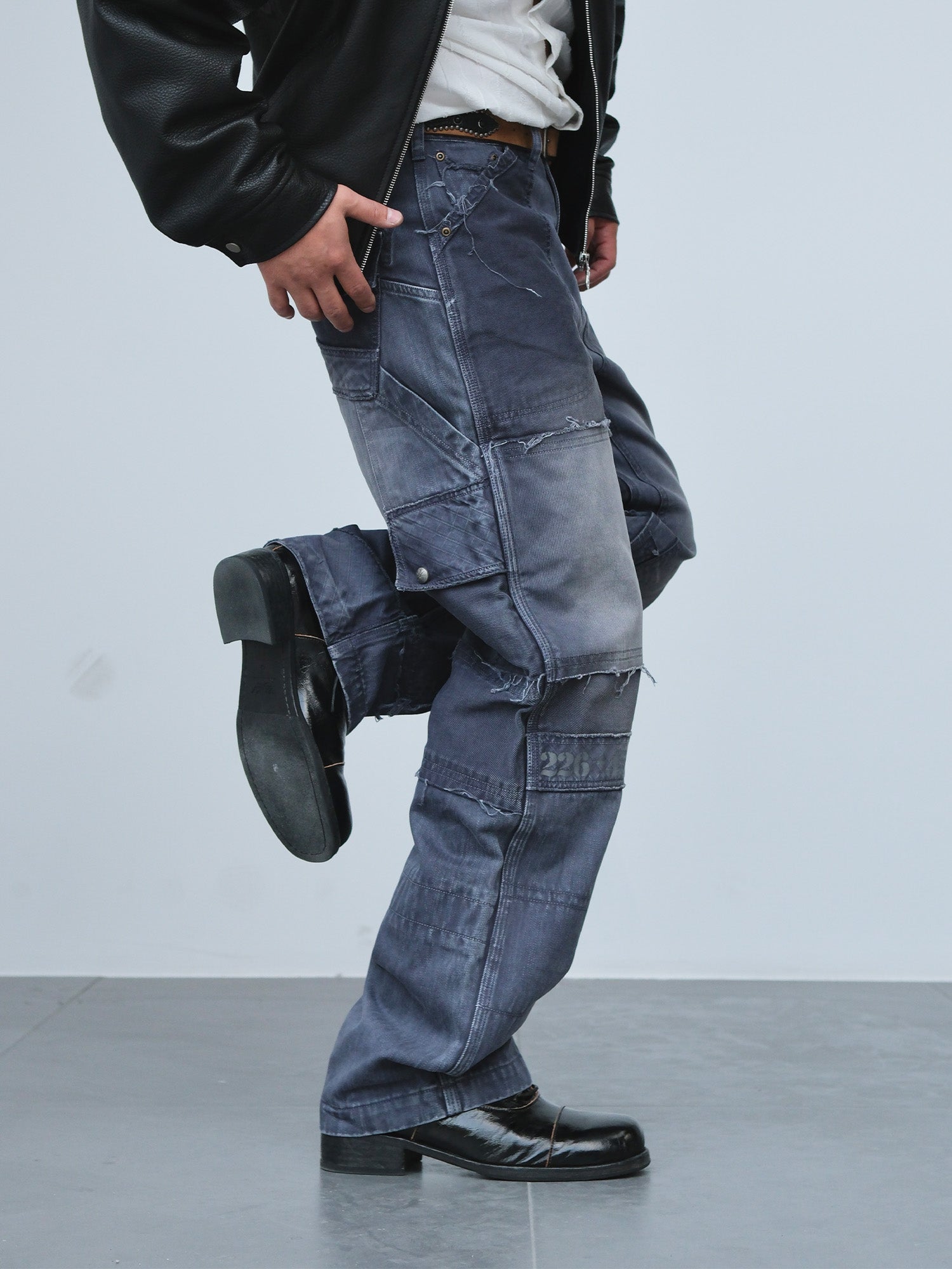NEIGBORL Retro Distressed Paneled Cargo Pants, premium urban and streetwear designers apparel on PROJECTISR.com, NEIGBORL