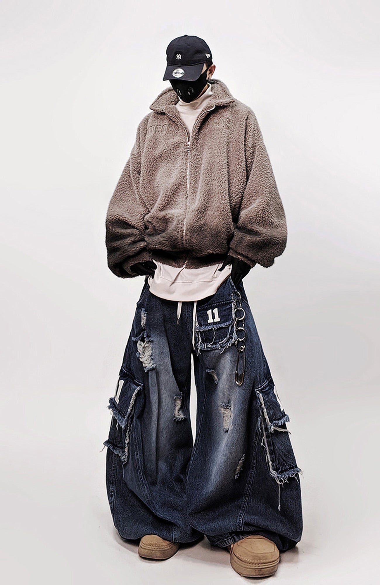 UUCSCC Retro Wide-Leg Straight Cargo Jeans