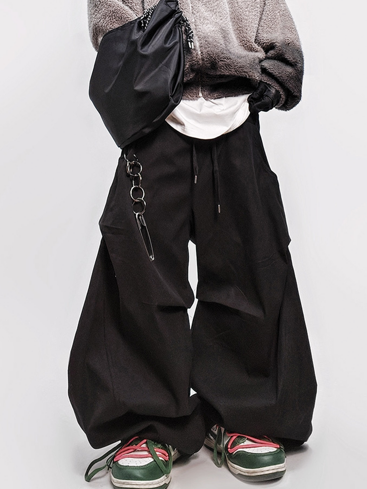 UUCSCC Pleated Wide-Leg Cargo Trousers