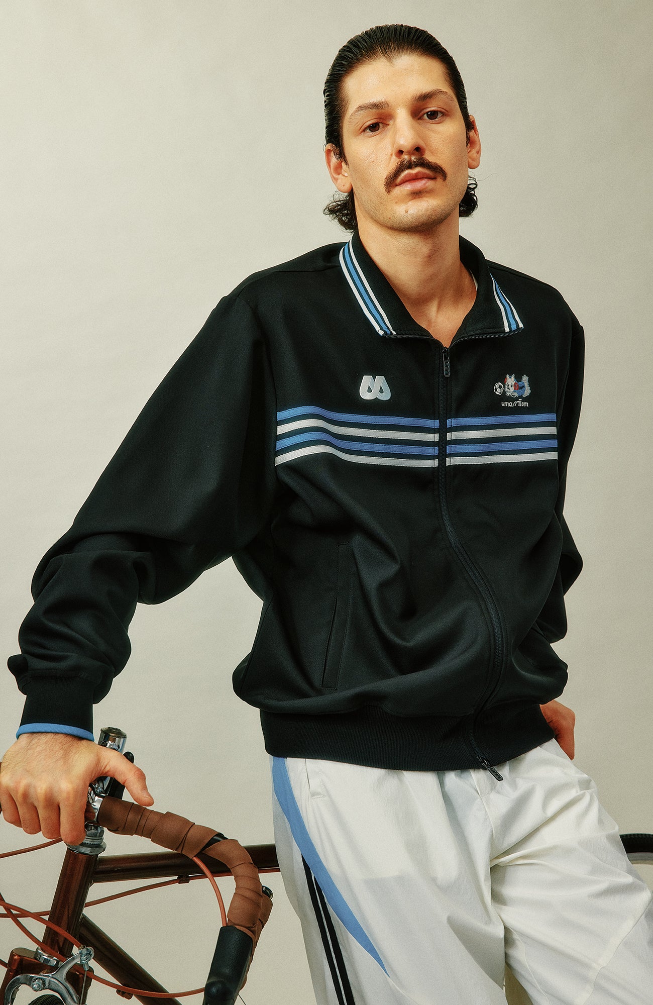 UMAMIISM Retro Striped Track Jacket, premium urban and streetwear designers apparel on PROJECTISR.com, UMAMIISM