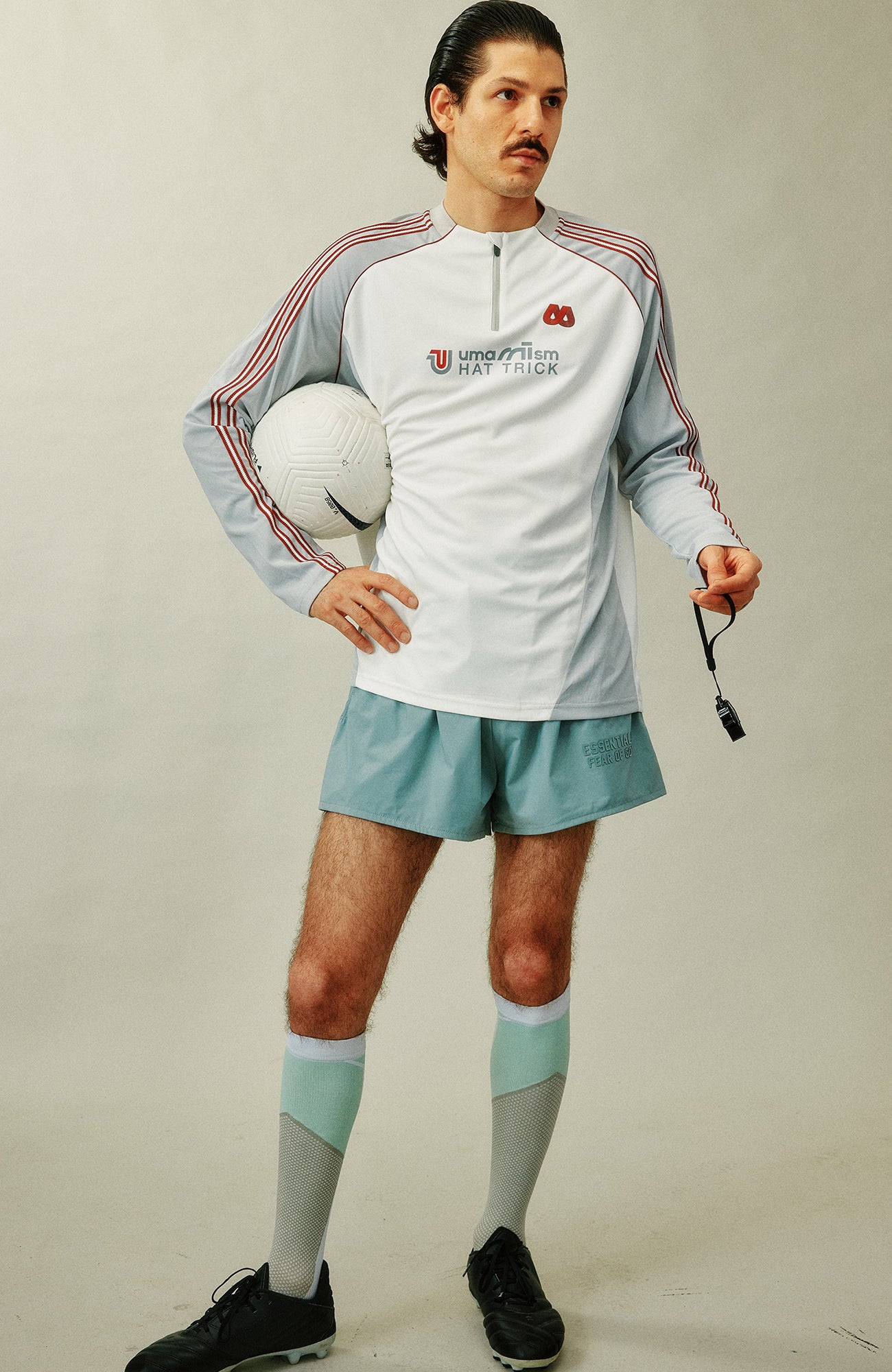 UMAMIISM Quick-Dry Striped Raglan Zip-Up Tee, premium urban and streetwear designers apparel on PROJECTISR.com, UMAMIISM