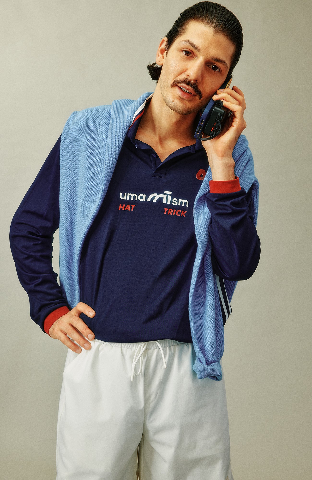 UMAMIISM Quick-Dry Striped Polo Long Sleeve Tee, premium urban and streetwear designers apparel on PROJECTISR.com, UMAMIISM