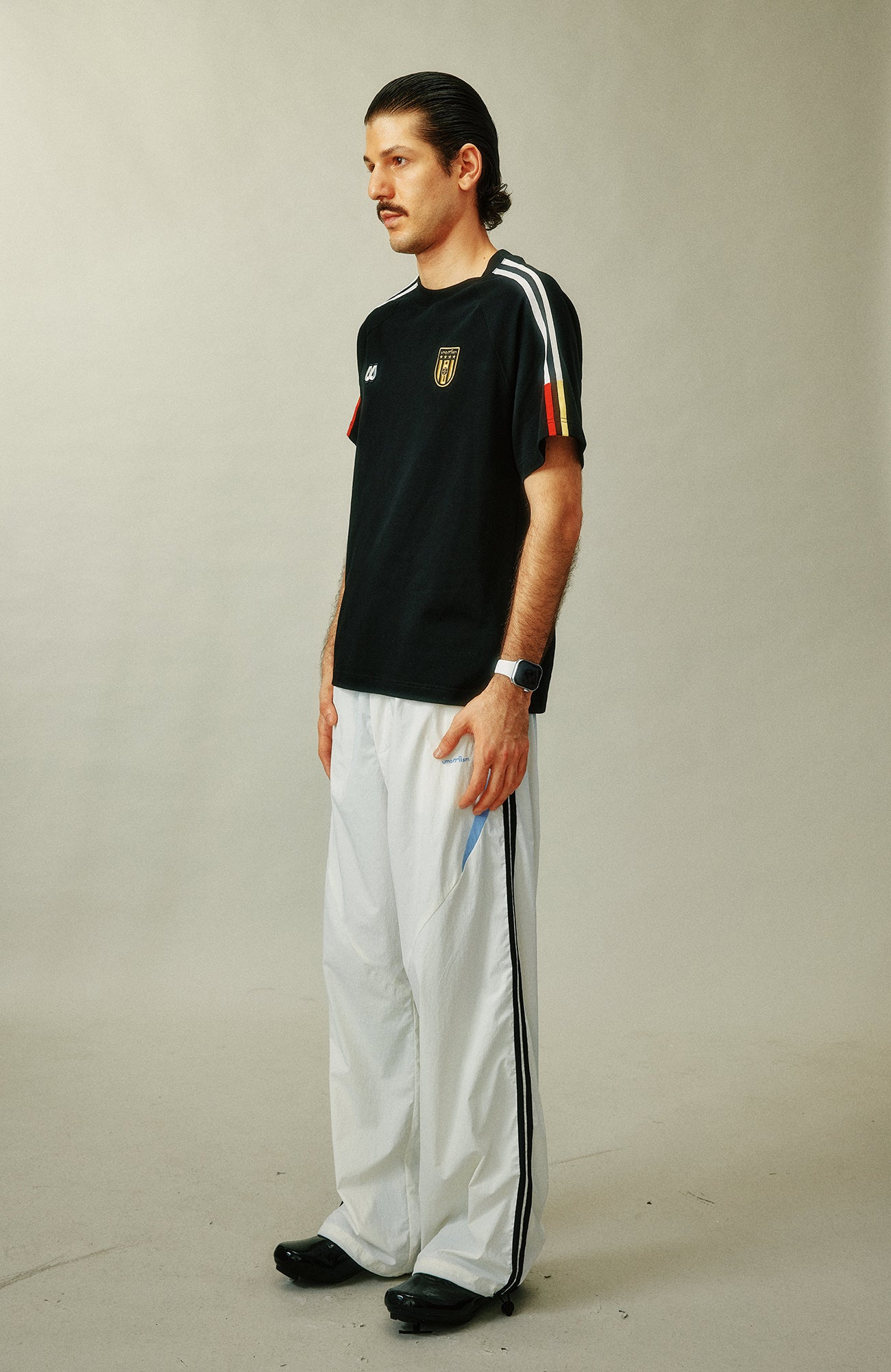 UMAMIISM Contrast Stripe Jersey Tee, premium urban and streetwear designers apparel on PROJECTISR.com, UMAMIISM