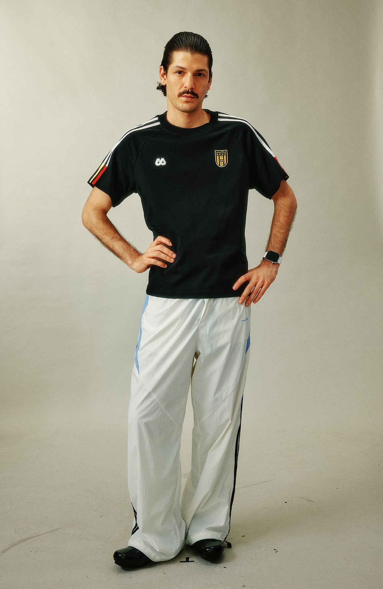 UMAMIISM Contrast Stripe Jersey Tee, premium urban and streetwear designers apparel on PROJECTISR.com, UMAMIISM