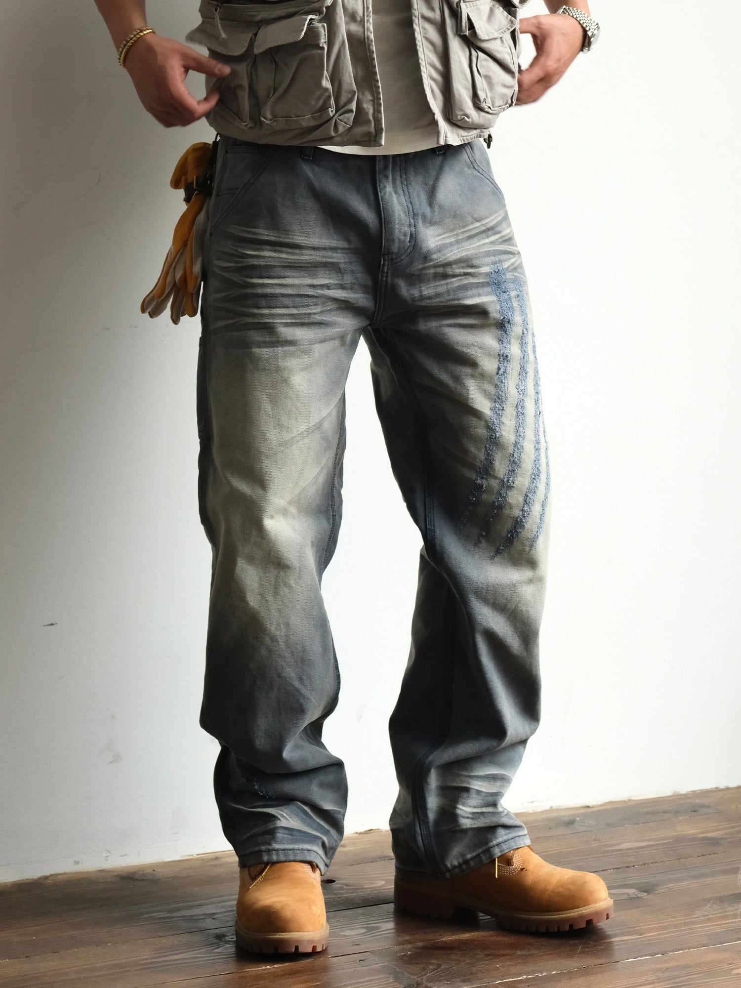 NEIGBORL Retro Distressed Washed Cargo Pants, premium urban and streetwear designers apparel on PROJECTISR.com, NEIGBORL