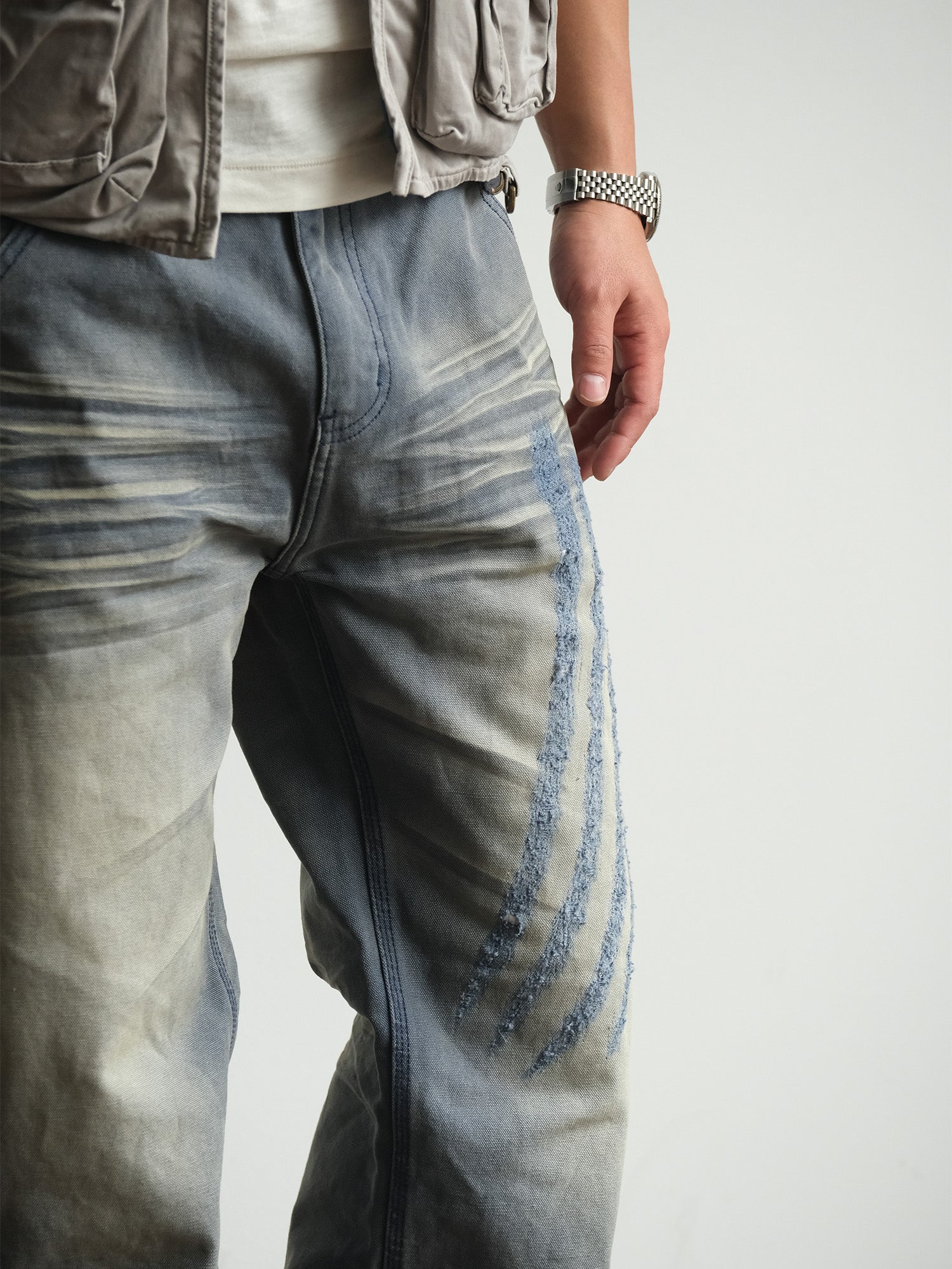 NEIGBORL Retro Distressed Washed Cargo Pants, premium urban and streetwear designers apparel on PROJECTISR.com, NEIGBORL