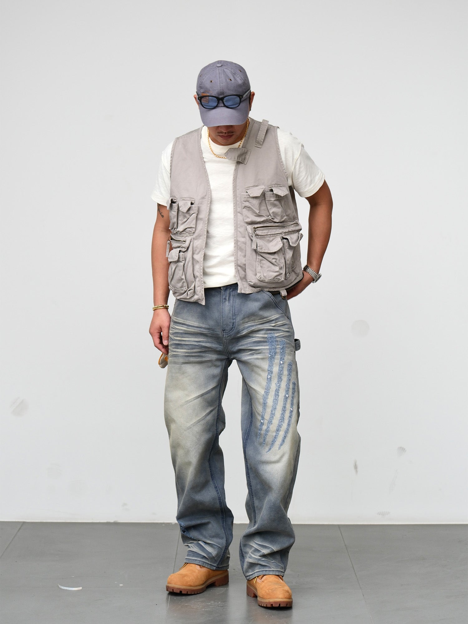NEIGBORL Retro Distressed Washed Cargo Pants, premium urban and streetwear designers apparel on PROJECTISR.com, NEIGBORL