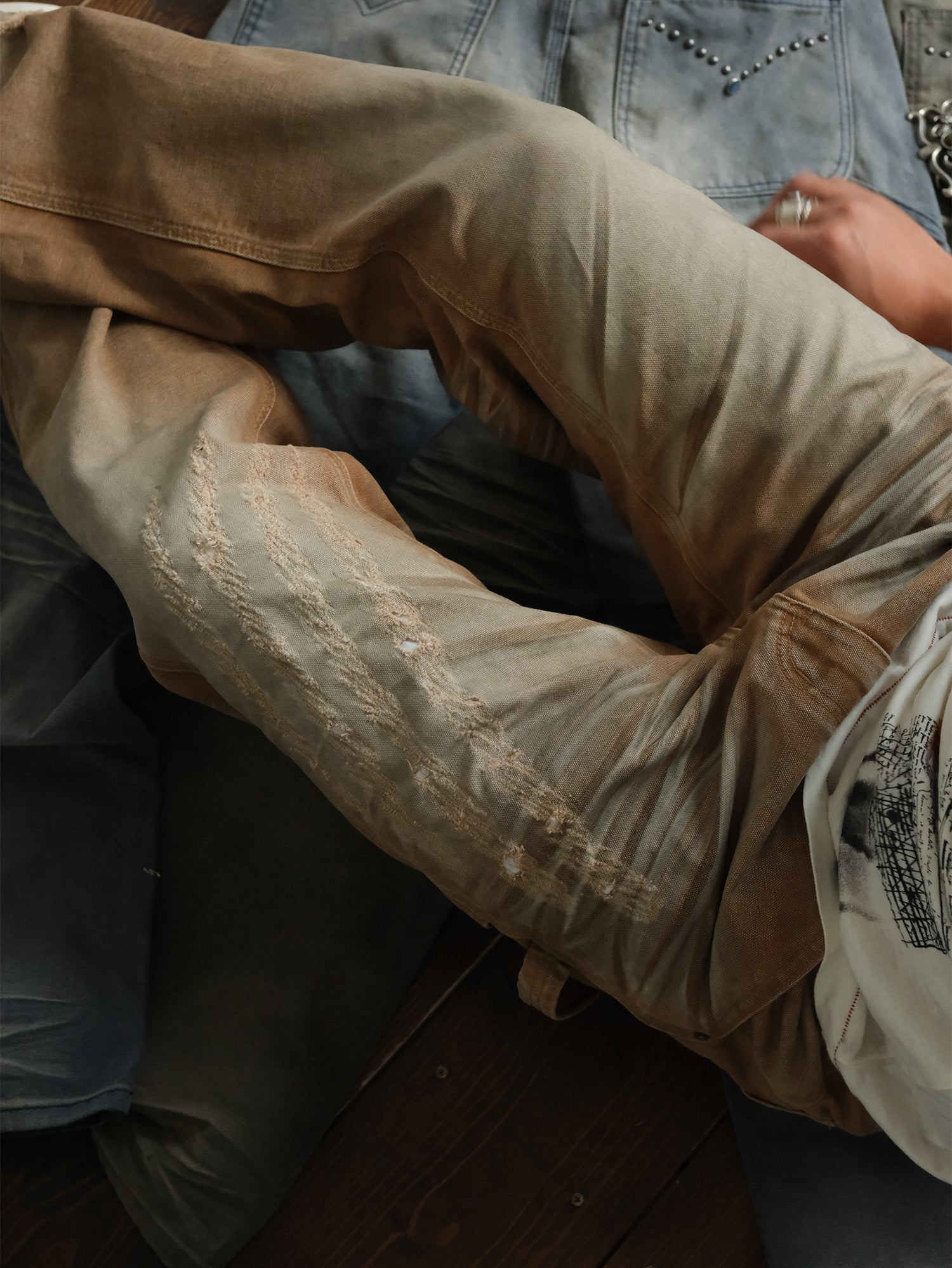 NEIGBORL Retro Distressed Washed Cargo Pants, premium urban and streetwear designers apparel on PROJECTISR.com, NEIGBORL