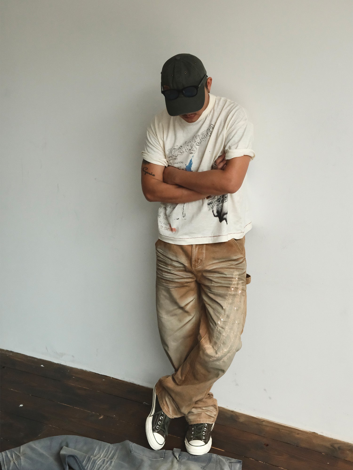 NEIGBORL Retro Distressed Washed Cargo Pants, premium urban and streetwear designers apparel on PROJECTISR.com, NEIGBORL