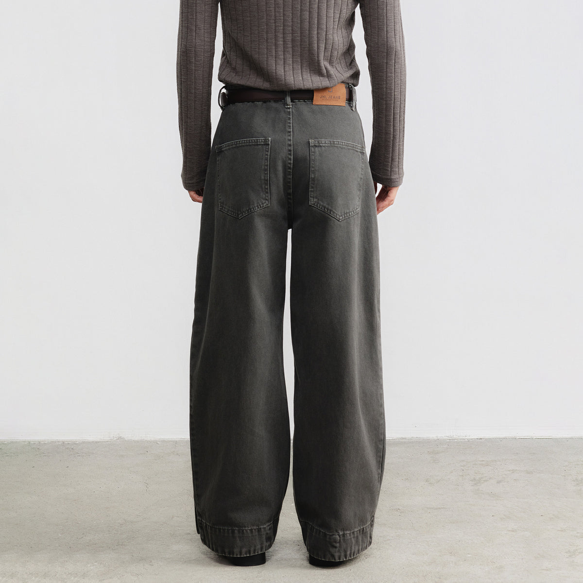 SAMMOKONPA Retro Washed Deconstructed Wide-Leg Jeans
