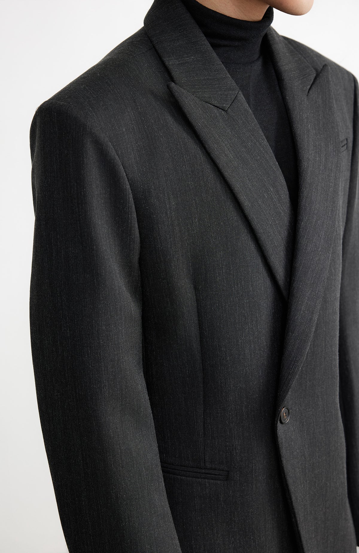 SAMMOKONPA Retro Cinched-Waist Padded-Shoulder Wool-Blend Blazer Coat