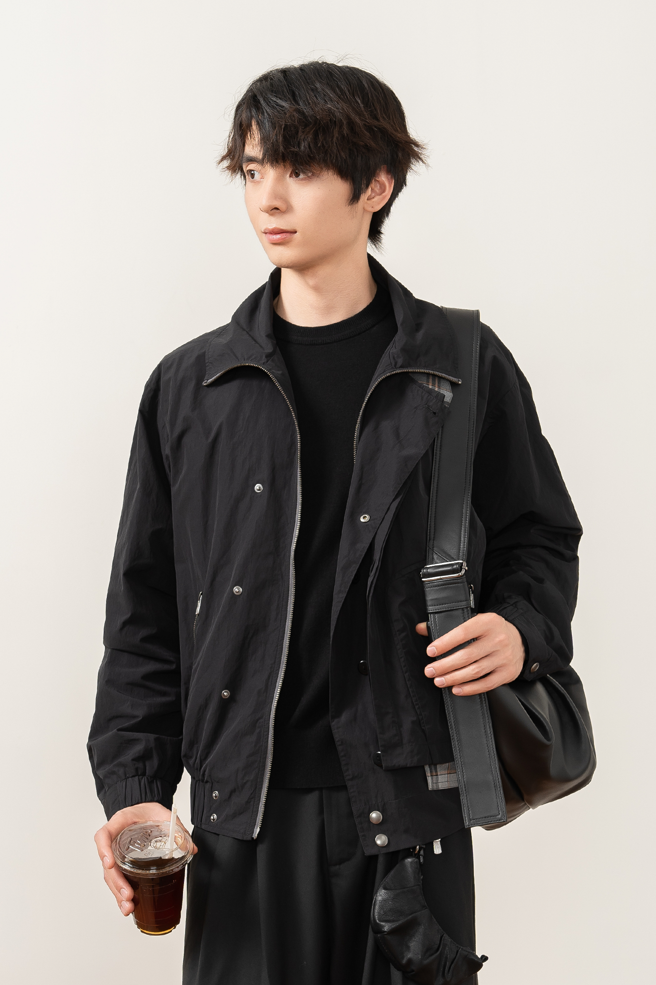 MOITIEDEPETALE Layered Plaid-Trim Jacket