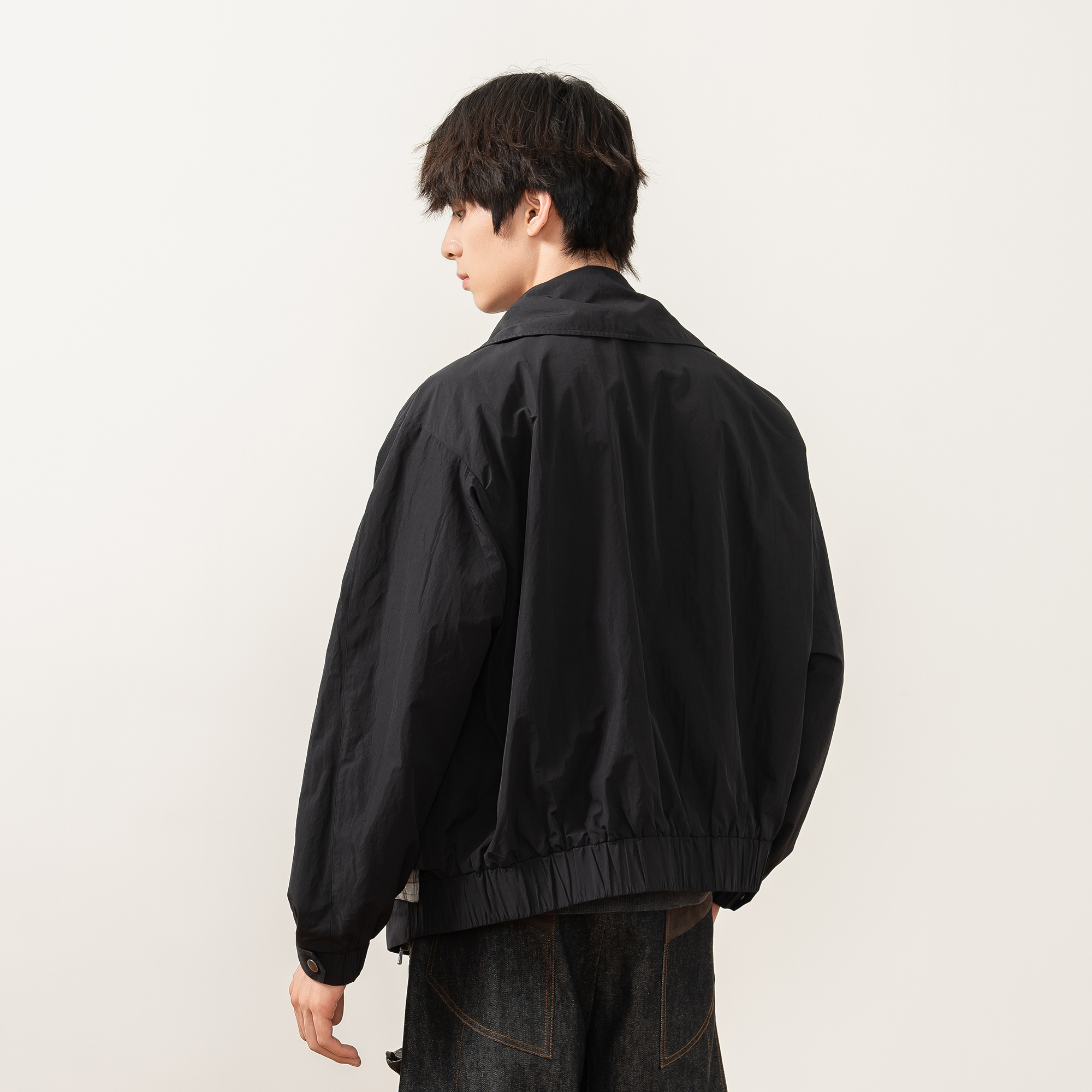 MOITIEDEPETALE Layered Plaid-Trim Jacket