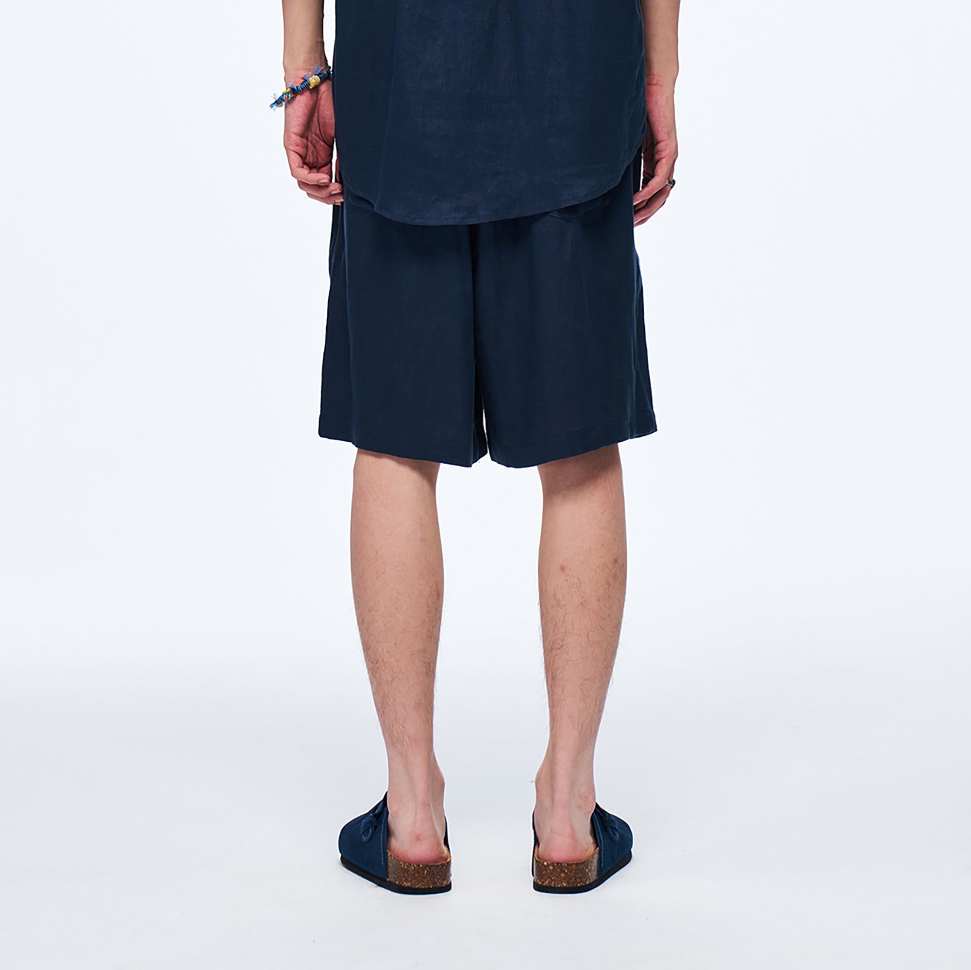OVERLAPS Soft-Drape Pleated Shorts, premium urban and streetwear designers apparel on PROJECTISR.com, OVERLAPS
