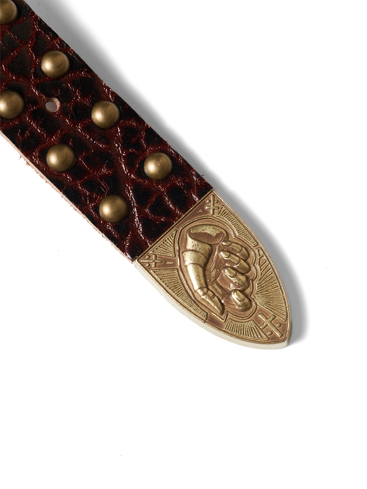 RICHILL Bronze Wing Emblem Cracked Leather Belt