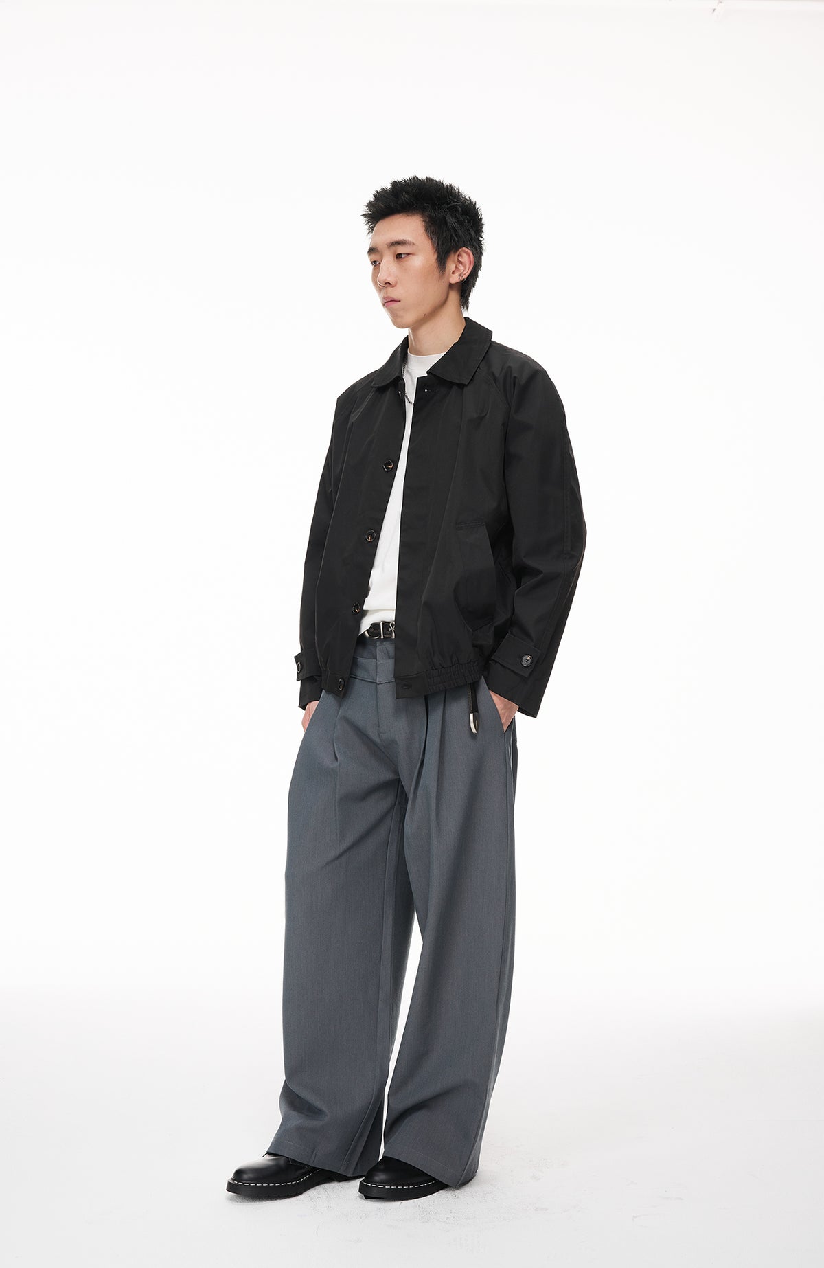 BOTANICA Double-Pleat Wide-Leg Trousers