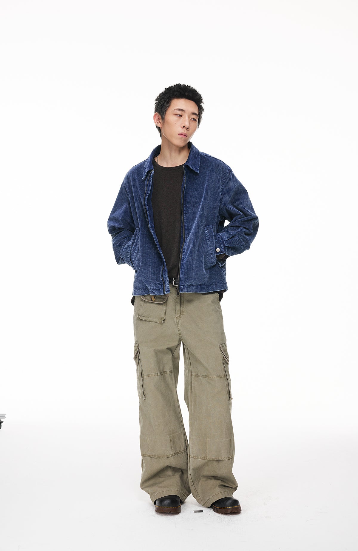 BOTANICA Washed Multi-Pocket Straight-Leg Cargo Jeans