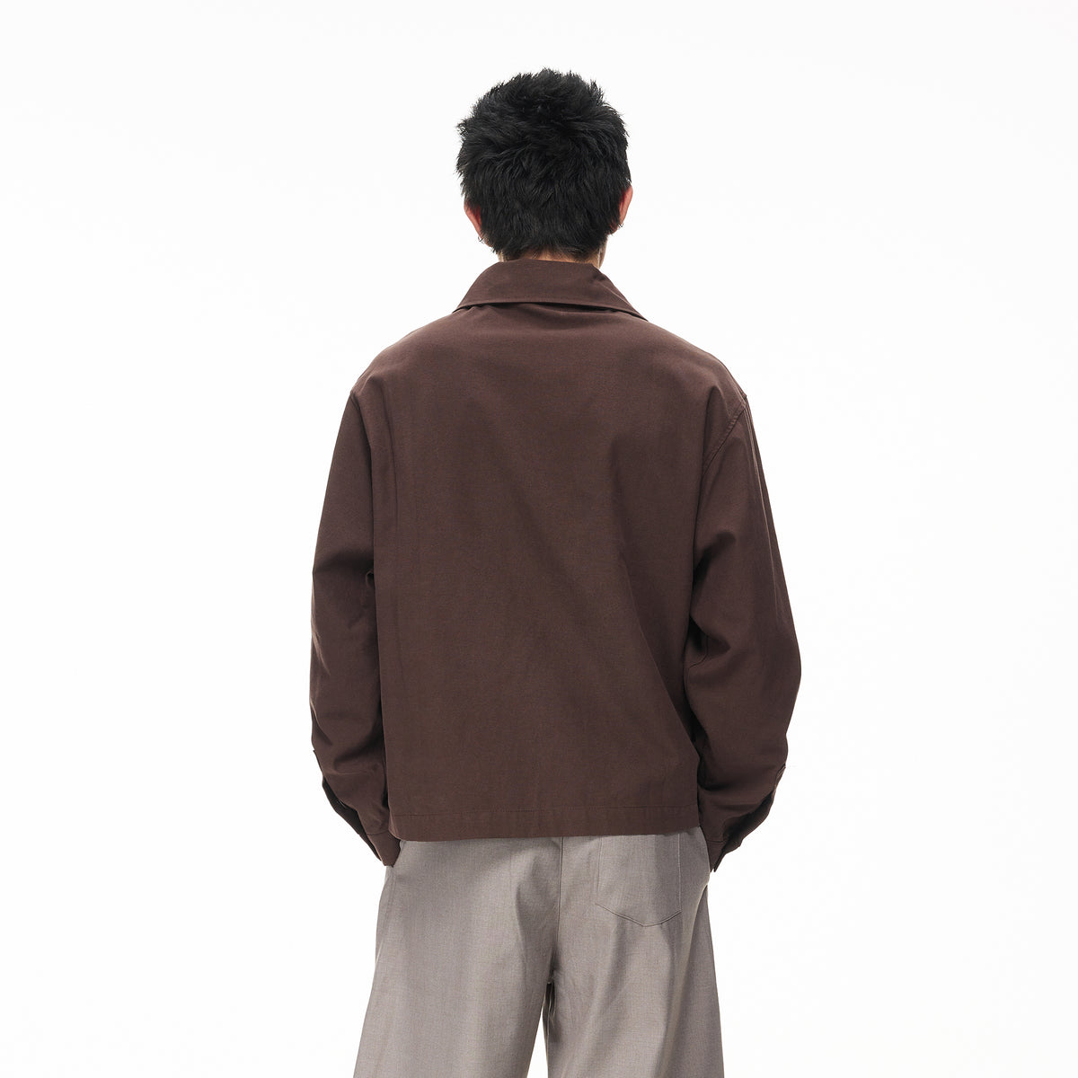 BOTANICA Deconstructed Asymmetric Placket Long-Sleeve Shirt