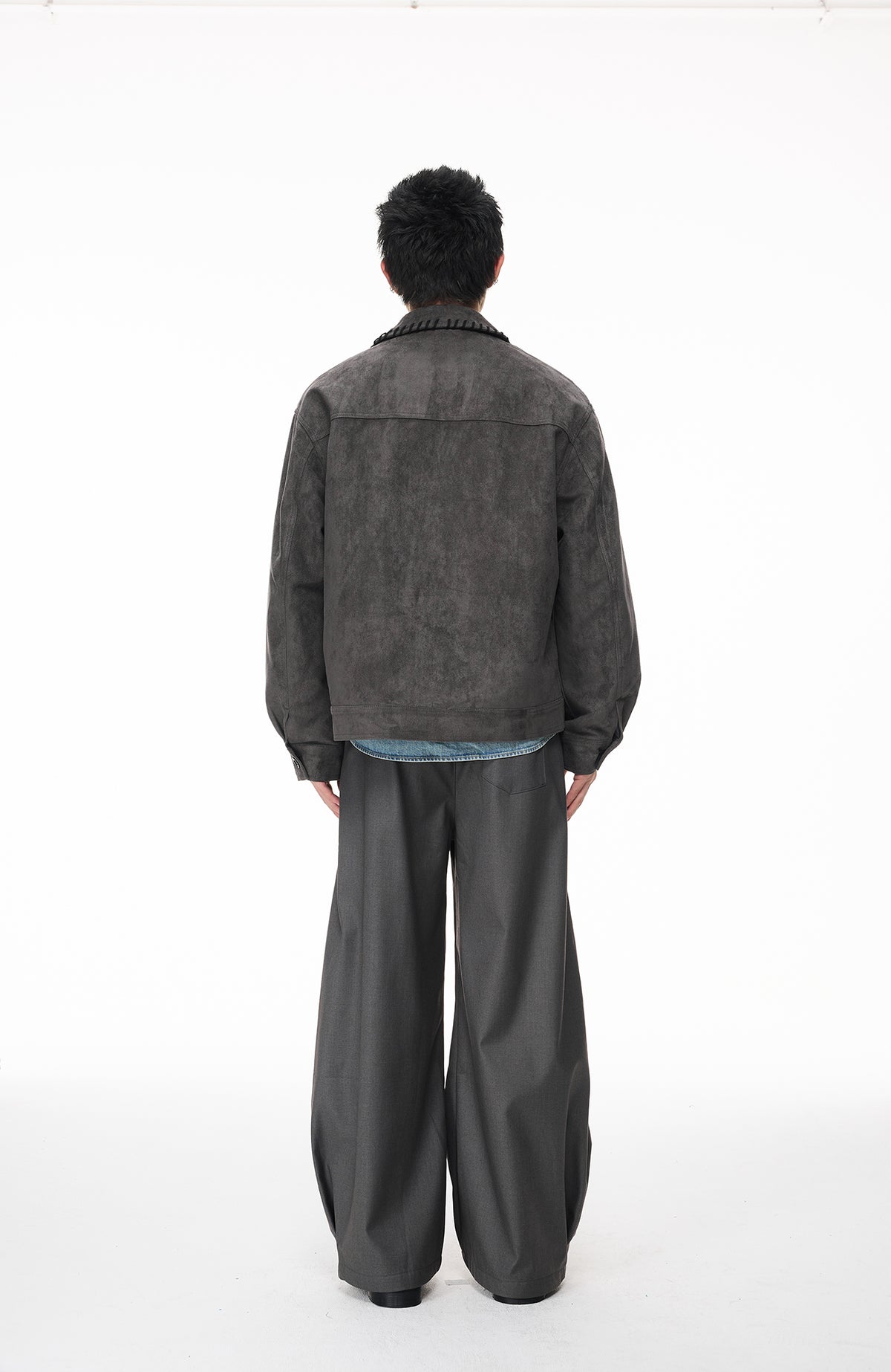 BOTANICA Retro Faux Suede Flap-Pocket Biker Jacket