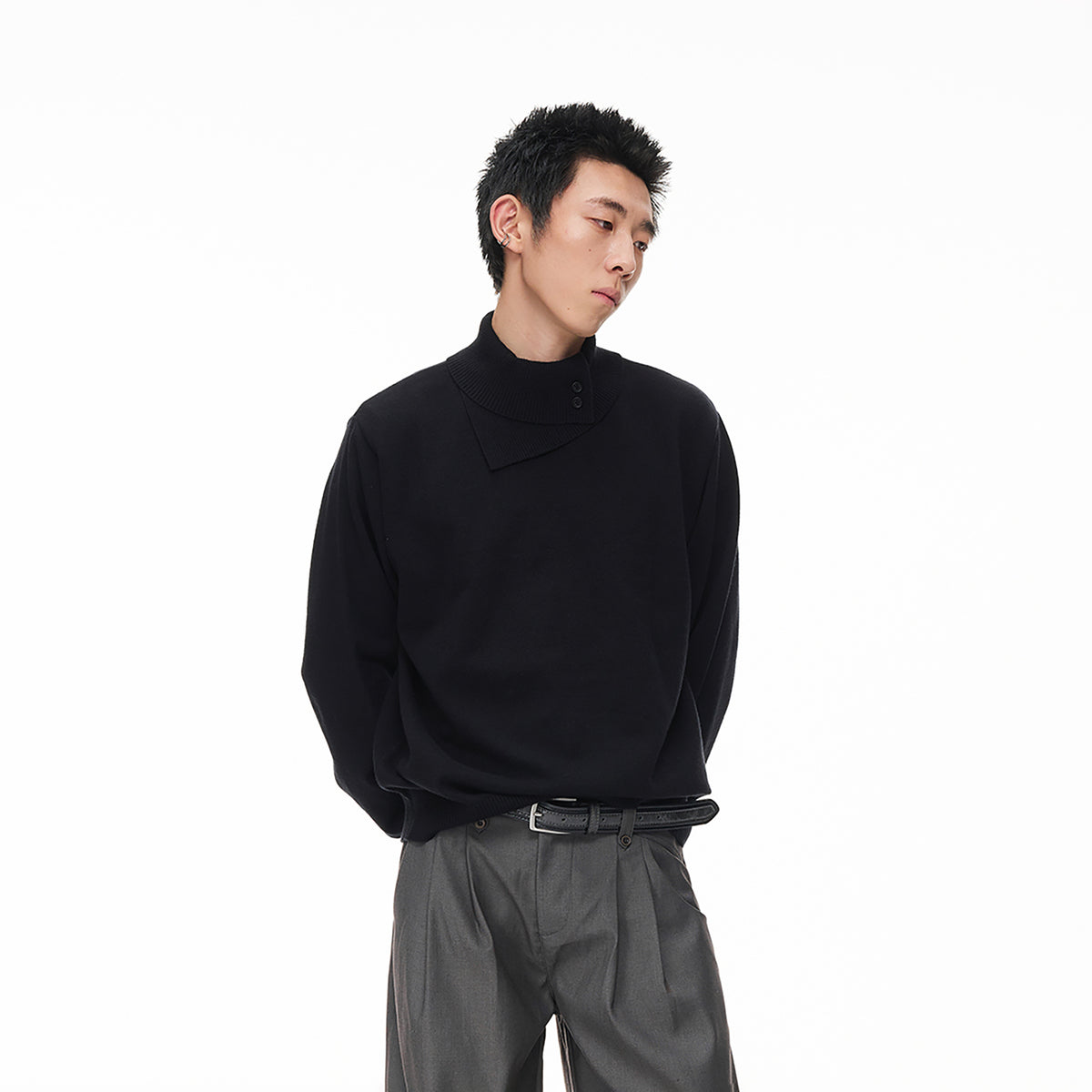 BOTANICA Wool-Blend Slim Turtleneck Sweater