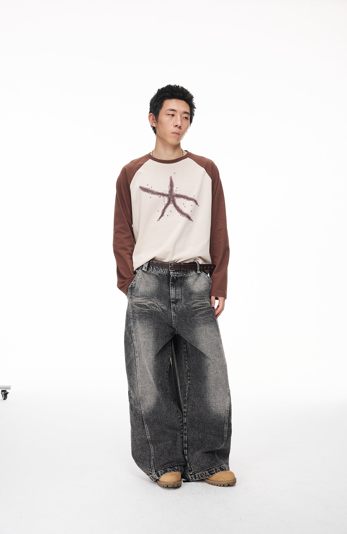 BOTANICA Washed Slim-Fit Distressed Jeans