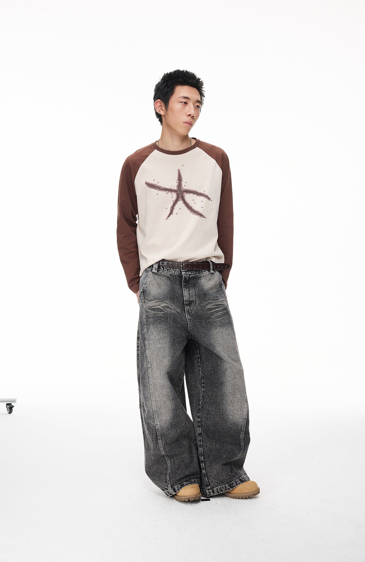 BOTANICA Washed Slim-Fit Distressed Jeans